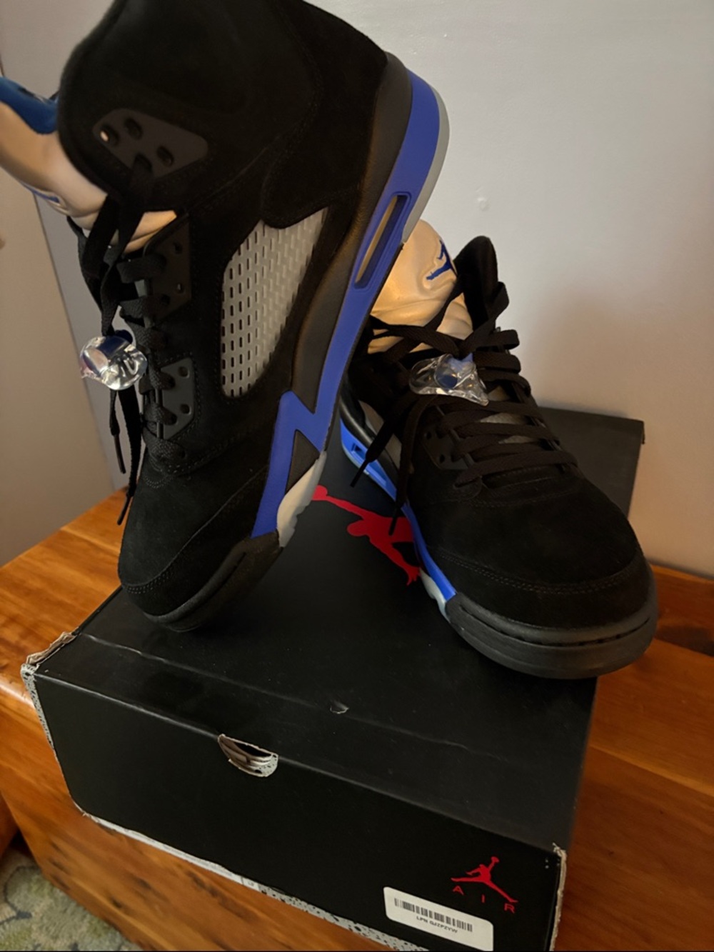 Air Jordan 5 Men’s Basketball Sneakers - Black and Blue